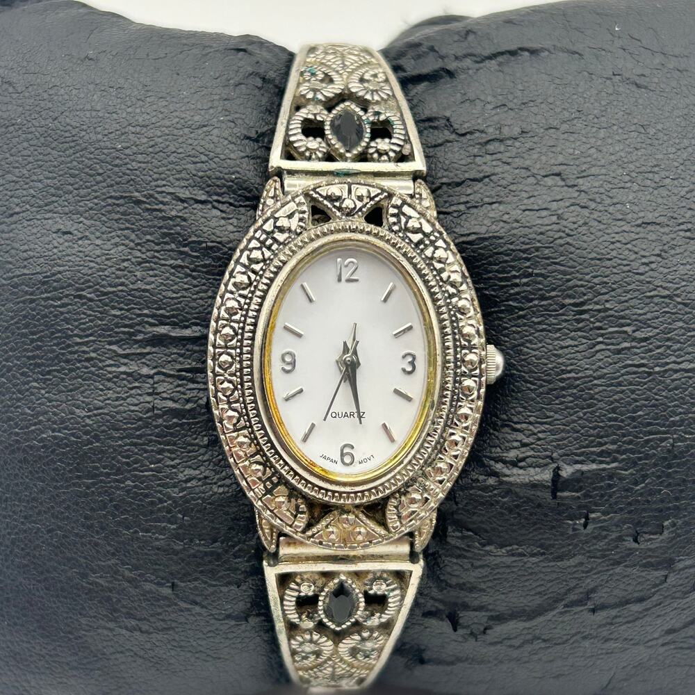 Vintage Style Silver-tone Fashion Watch Stretch Band Working New Battery